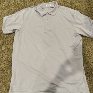 Peter Millar Lavender and White Striped Polo Shirt